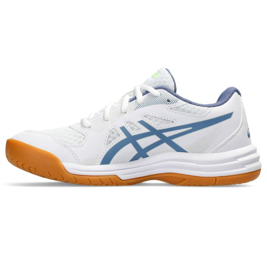 Picture of ASICS Kid's Upcourt 5 Grade School Court Shoes, 2.5, White/Denim Blue - Size: 2.5 Big Kid