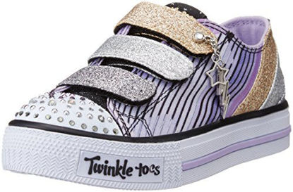 Picture of Skechers Little Kid (4-8 Years) Twinkle Toes: Chit Chat-Prolifics Black/Lavender Light-Up Sneaker - 12.5 M US Little Kid - Size: 12.5 M US Little Kid