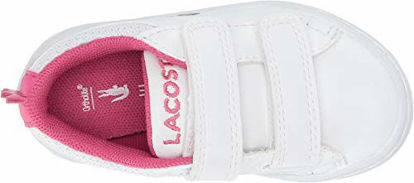 Picture of Lacoste Girls' Straightset Sneaker, White/Dark Pink, 8. Medium US Toddler - Size: 8 Toddler