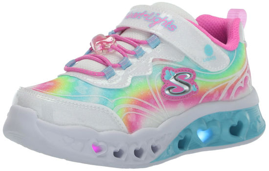 Picture of Skechers Kids Flutter Heart Lights-Groovy Sneaker, White/Multi, 8 US Unisex Toddler - Size: 8 Toddler