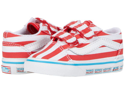 Picture of Vans Kids Old Skool V, (Where's Waldo?) International Stripes, Size 5 Toddler - Size: 5 Toddler