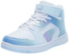 Picture of PUMA Rebound Layup Mid Hook and Loop Sneaker, White-Vivid Violet-Turquoise Surf, 2.5 US Unisex Little Kid - Size: 2.5 Little Kid