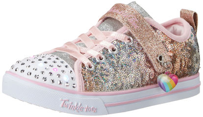 Picture of Skechers Kids Girls Sparkle LITE-Sequins SO Bright Sneaker, Light Pink/Multi, 12 Little Kid - Size: 12 Little Kid