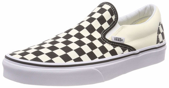 Picture of Vans Adult Unisex Checkerboard Slip-On (BWW) BLK&WHTCHCKERBOARD/WHT VN000EYEBWW Mens 10, Womens 11.5 - Size: 11.5 Women/10 Men