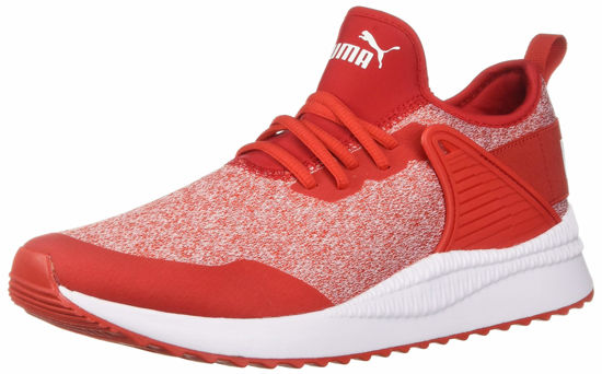 Picture of PUMA Men's Pacer Next CAGE Sneaker, high Risk red White, 9.5 M US - Size: 9.5