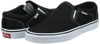 Picture of Vans Men's Asher Slip On Trainers, Black Canvas Black White 187, 6.5 - Size: 6.5