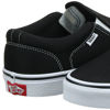 Picture of Vans Men's Asher Slip On Trainers, Black Canvas Black White 187, 6.5 - Size: 6.5