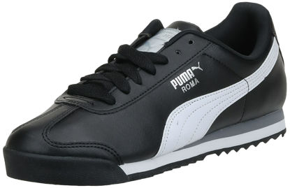 Picture of PUMA Mens Roma Sneaker, Basic black-white-PUMA Mens silver, 14 - Size: 14