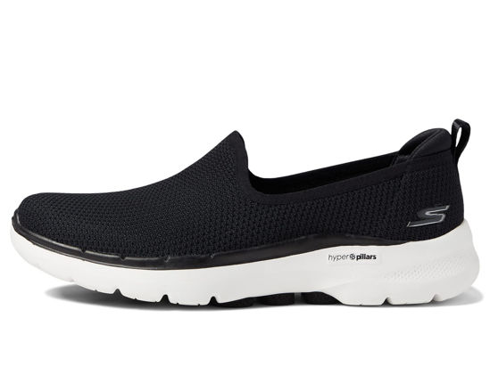 Picture of Skechers Women's GO Walk 6-Clear Virtue Sneaker, Black/White, 9.5 - Size: 9.5