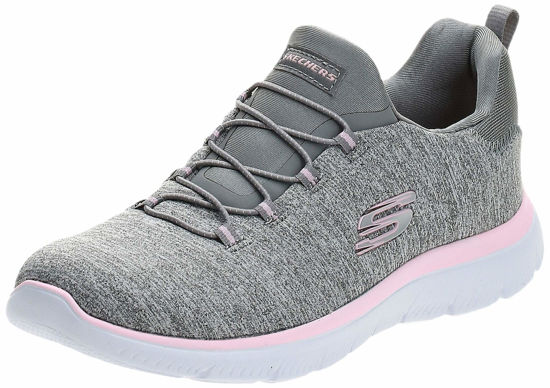 Picture of Skechers womens Summit - Quick Getaway Sneaker, Grey/Light Pink, 8.5 US - Size: 8.5