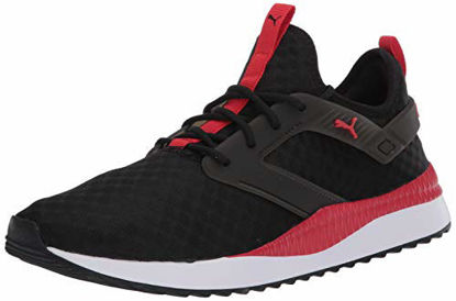 Picture of PUMA Pacer Next Excel Sneaker, Black-High Risk Red White, 9.5 M US - Size: 9.5