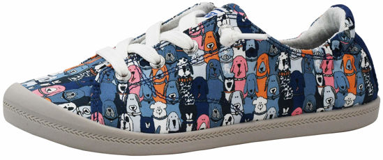 Picture of Skechers BOBS Women's Beach Bingo-Dog House Party Sneaker Navy/Multi 6 Wide - Size: 6 Wide