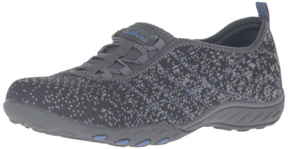 Picture of Skechers Sport Women's Breathe Easy Fortune Fashion Sneaker,Charcoal/Gray Mesh/Periwinkle Trim,6.5 M US - Size: 6.5