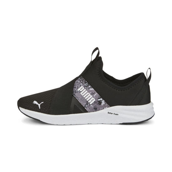 Picture of PUMA Women's Better Foam Prowl Slip On Sneaker, Black White, 9.5 Wide - Size: 9.5 Wide