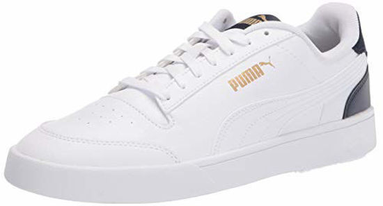 Picture of PUMA Men's Shuffle Sneaker, White White-Peacoat Team Gold, 8.5 - Size: 8.5