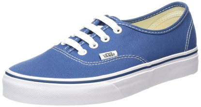 Picture of Vans Mens Authentic Canvas Sneakers Lace Up Casual Plimsolls Unisex Shoe - Navy - 10 - Size: 10