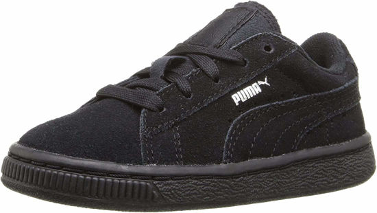 Picture of PUMA Suede JR Sneaker Black Silver, 6 M US Big Kid - Size: 6 Big Kid