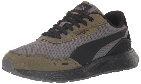 Picture of PUMA Men's RUNTAMED PLUS SUEDE Sneaker, Cool Dark Gray-PUMA Black-PUMA Olive, 8.5 - Size: 8.5