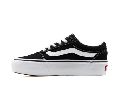 Picture of Vans Women’s Ward Platform Canvas Low-Top Sneakers, Black ((Canvas) Black/White 187), 5.5 W - Size: 5.5