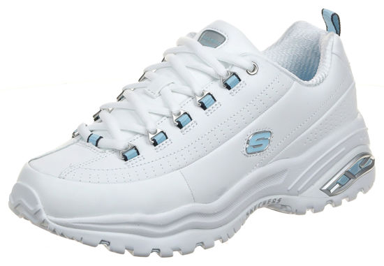 Picture of Skechers Sport Women's Premium Sneaker,White/Blue,9 M US - Size: 9