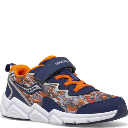 Picture of Saucony Flash Alternative Closure 3.0 Sneaker, Navy/Orange, 1 US Unisex Big Kid - Size: 1 Big Kid