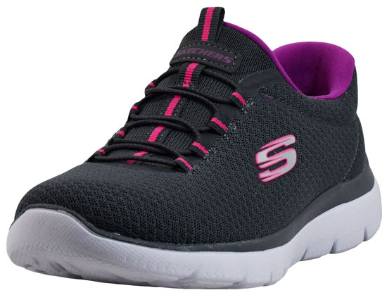 Picture of Skechers womens Summits Sneaker, Charcoal/Purple, 6 Wide US - Size: 6 Wide