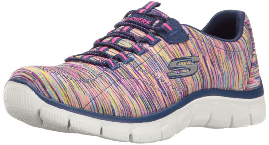 Picture of Skechers Summits - Glowing Iris Wide Womens Shoes Size 9, Color: Navy/Multi - Size: 9 Wide