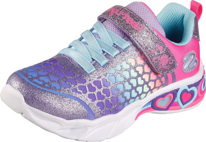 Picture of Skechers Kids Girls Sweetheart Lights - Lovely Co Sneaker, Purple/Multi, 12 - Size: 12 Little Kid