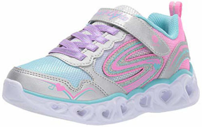 Picture of Skechers Kids Girl's Heart Lights-Love Spark Sneaker, Silver/Multi, 3 Medium US Little Kid - Size: 3 Little Kid