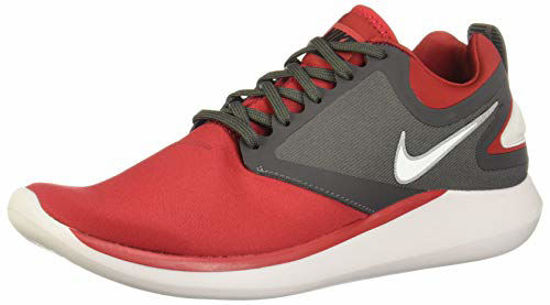 Picture of Nike Womens Lunarsolo Low Top Lace Up Running, Red/White/Midnight Fog, Size 10.0 - Size: 10