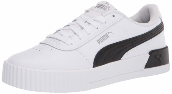 Picture of PUMA womens Carina Sneaker, Puma White-puma Black-puma Silver, 8.5 US - Size: 8.5