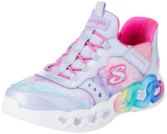 Picture of Skechers Girls Infinite Heart Lights-ETERN Sneaker, Lavender/Multi, 13.5 Little Kid - Size: 13.5 Little Kid