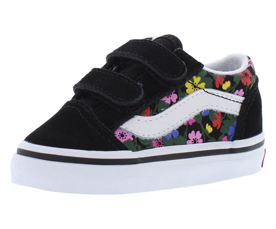 Picture of Vans T Old Skool V (BA2) Floral Black/White Size :6 - Size: 6 Toddler