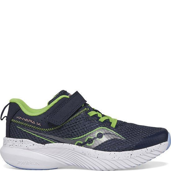 Picture of Saucony Kinvara 14 Alternative Closure Sneaker, Navy/Green, 3 US Unisex Big Kid - Size: 3 Big Kid