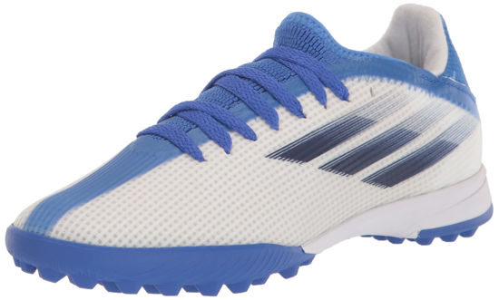 Picture of adidas X Speedflow.3 Turf Soccer Shoe, White/Legacy Indigo/Blue, 12.5 US Unisex Little Kid - Size: 12.5 Little Kid