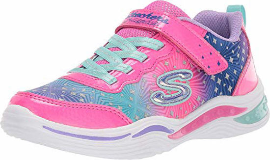 Picture of Skechers Kids Girls' Power Petals-Painted Daisy Sneaker, Neon Pink/Multi, 7 Medium US Toddler - Size: 7 Toddler