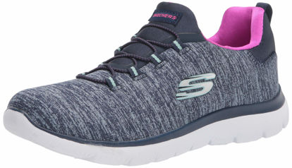 Picture of Skechers Women's Athleisure Sneaker, Navy/Hot Pink,8 M US - Size: 8