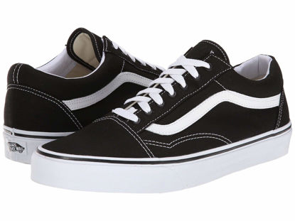 Picture of Vans Men's Old Skool Sneaker, Canvas - Black/True White, Size 9.5 - Size: 11 Women/9.5 Men