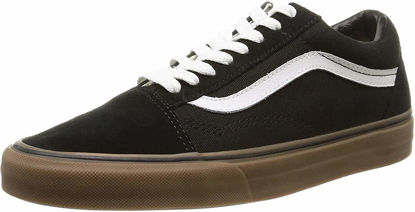 Picture of Vans Unisex Classic Old Skool Skate Shoes (Gumsole) VN-01R1GI6 Black/Medium Gum (10 B(M) Women US / 8.5 D(M) Men US, Black/Medium Gum) - Size: 10 Women/8.5 Men