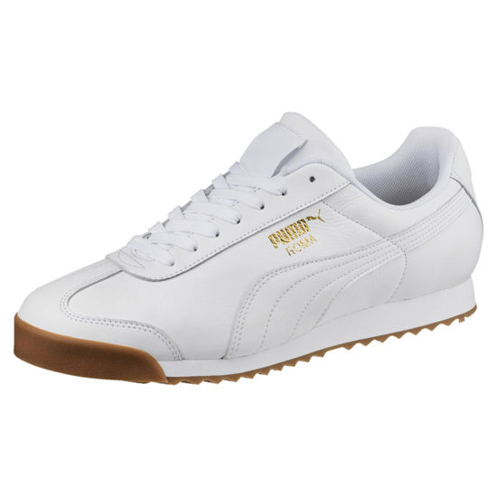 Picture of PUMA Mens Roma Sneaker, PUMA Mens White-PUMA Mens Team Gold, 8 - Size: 8