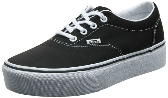 Picture of Vans Women's Doheny Platform Sneaker, Black Canvas Black White 187, 5.5 - Size: 5.5