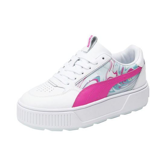 Picture of PUMA Karmen Rebelle Sneaker, Whipped Dreams White-Ravish-Hero Blue, 4 US Unisex Big Kid - Size: 4 Big Kid