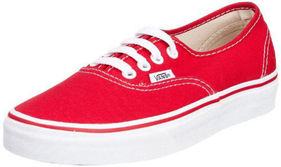 Picture of Vans Authentic Unisex Skate Trainers Shoes Red 5 B(M) US Women / 3.5 D(M) US Men - Size: 5 Women/3.5 Men