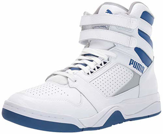 Picture of PUMA Palace Guard MID Sneaker, White-High Rise-Galaxy Blue, 9.5 M US - Size: 9.5