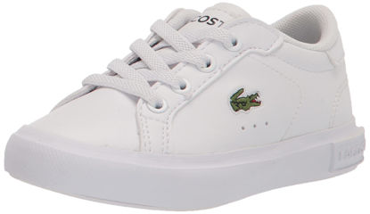 Picture of Lacoste unisex child Kid's Powercourt Sneaker, Wht/Wht, 4.5 Big Kid US - Size: 4.5 Big Kid