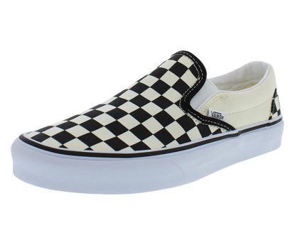 Picture of Vans mens Slip-on tm Core Classics Lowtop Trainers, Black/Off White/Checkerboard, 10 Women/8.5 Men - Size: 10 Women/8.5 Men