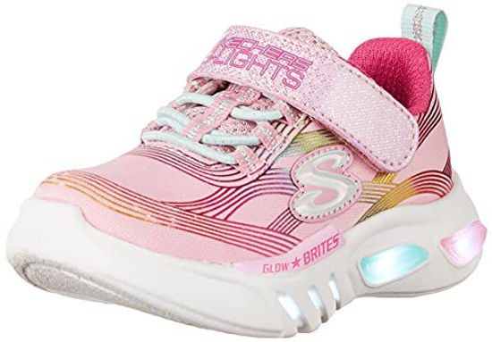 Picture of Skechers Kids Girls Glow-Brites Sneaker, Pink/Multi, 3.5 Big Kid - Size: 3.5 Big Kid