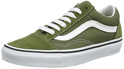 Picture of Vans Unisex Adults Old Skool Classic Suede/Canvas Sneakers, Green (Winter Moss/True White), 4.5 UK (37 EU) - Size: 7.5 M US