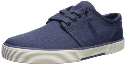 Picture of Polo Ralph Lauren Men's Faxon Low Sneaker, Newport Navy Washed Twill, 11 D US - Size: 11