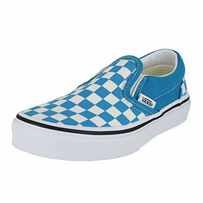 Picture of Vans Kids Classic Slip-On (Little Kid) (Checkerboard) Caribbean Sea/True White 12 Little Kid - Size: 12 Little Kid